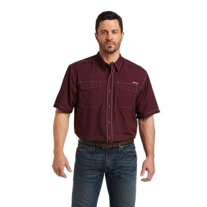 Ariat VentTek outbound Classic fit Shirt in Berry Bark-Men's Shirts-Ariat-Whiskey Ray's Boutique, Women's Western Wear Boutique in Waxahachie, TX