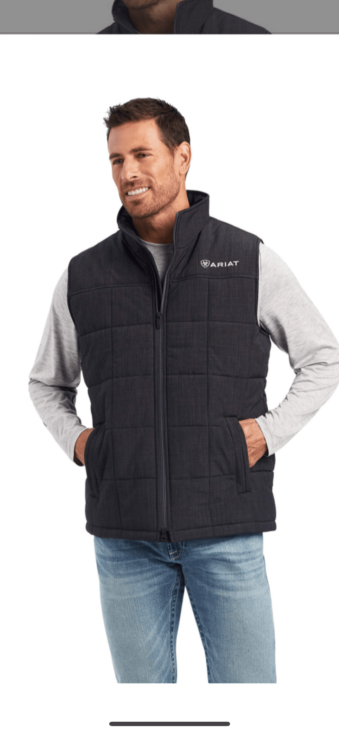 Ariat Men's Crius Insulated Concealed Vest-Phantom - 10041519-Coats & Jackets-Ariat-Whiskey Ray's Boutique, Women's Western Wear Boutique in Waxahachie, TX