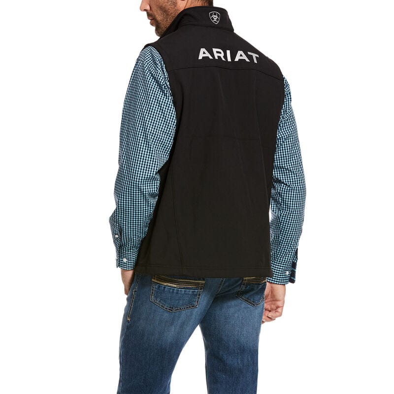 Ariat Men's Logo Softshell Vest- Black 10029231-Coats & Jackets-Ariat-Whiskey Ray's Boutique, Women's Western Wear Boutique in Waxahachie, TX