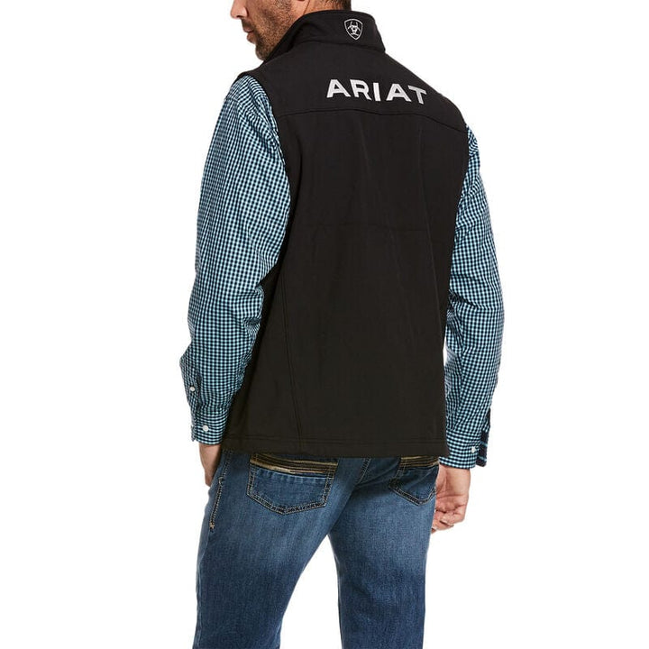 Ariat Men's Logo Softshell Vest- Black 10029231-Coats & Jackets-Ariat-Whiskey Ray's Boutique, Women's Western Wear Boutique in Waxahachie, TX