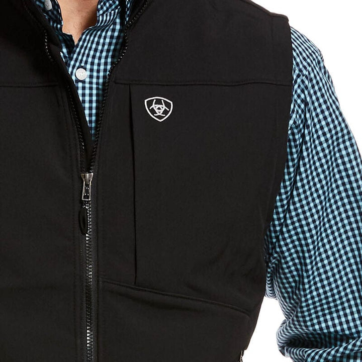 Ariat Men's Logo Softshell Vest- Black 10029231-Coats & Jackets-Ariat-Whiskey Ray's Boutique, Women's Western Wear Boutique in Waxahachie, TX