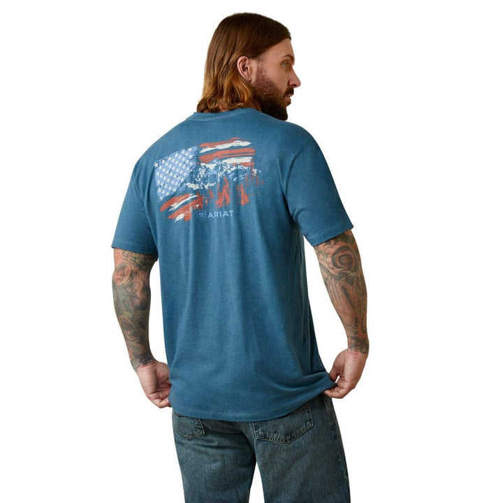 Ariat Mountain Flag T-Shirt-Men's Shirts-Ariat-Whiskey Ray's Boutique, Women's Western Wear Boutique in Waxahachie, TX