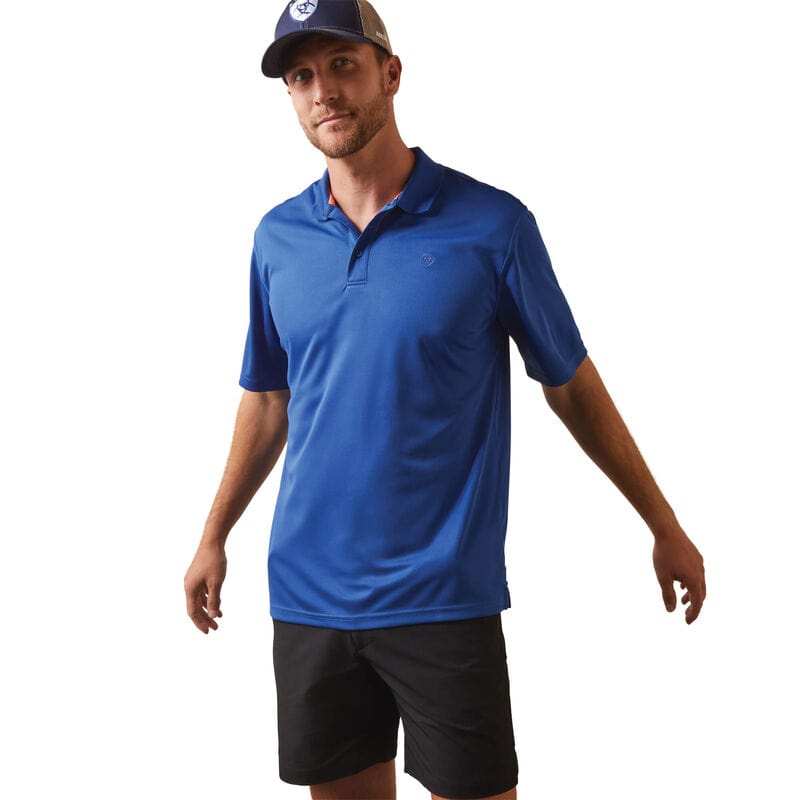Ariat TEK Polo - Monaco Blue-Men's Shirts-Ariat-Whiskey Ray's Boutique, Women's Western Wear Boutique in Waxahachie, TX