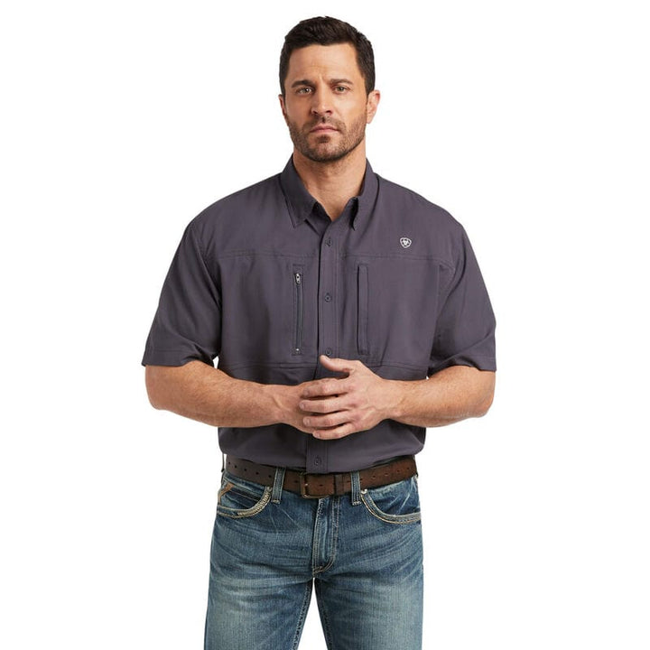 Ariat VentTEK Classic Fit Shirt - Charcoal-Men's Shirts-Ariat-Whiskey Ray's Boutique, Women's Western Wear Boutique in Waxahachie, TX