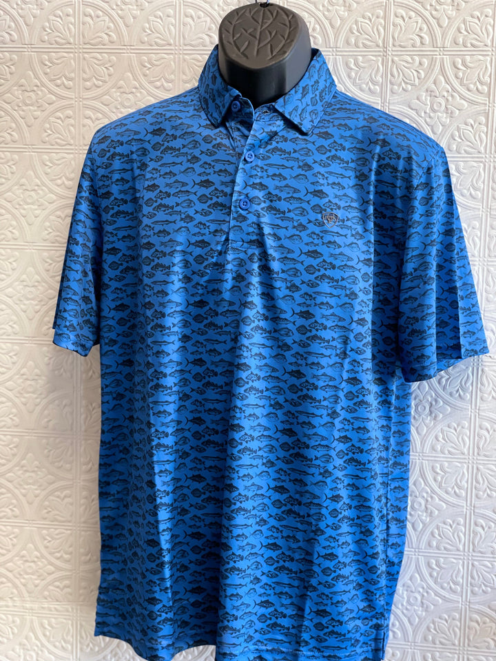 Fisherman Polo Shirt-Men's Shirts-Ariat-Whiskey Ray's Boutique, Women's Western Wear Boutique in Waxahachie, TX