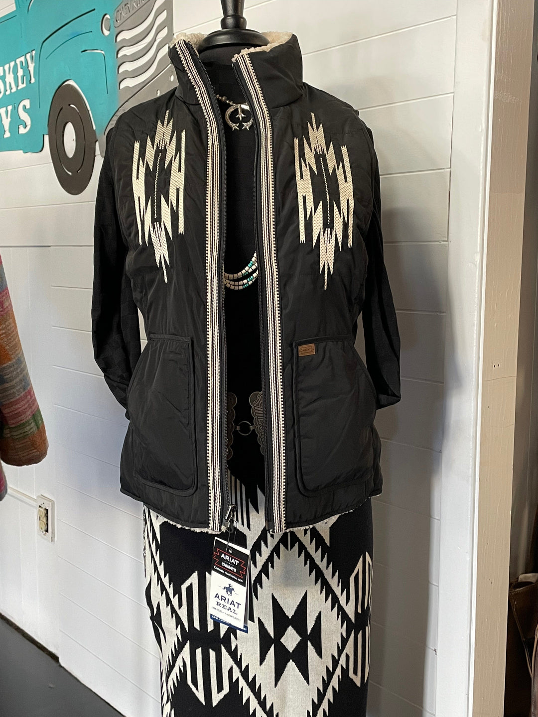 Dilon Chimayo Vest-Vests-Ariat-Whiskey Ray's Boutique, Women's Western Wear Boutique in Waxahachie, TX