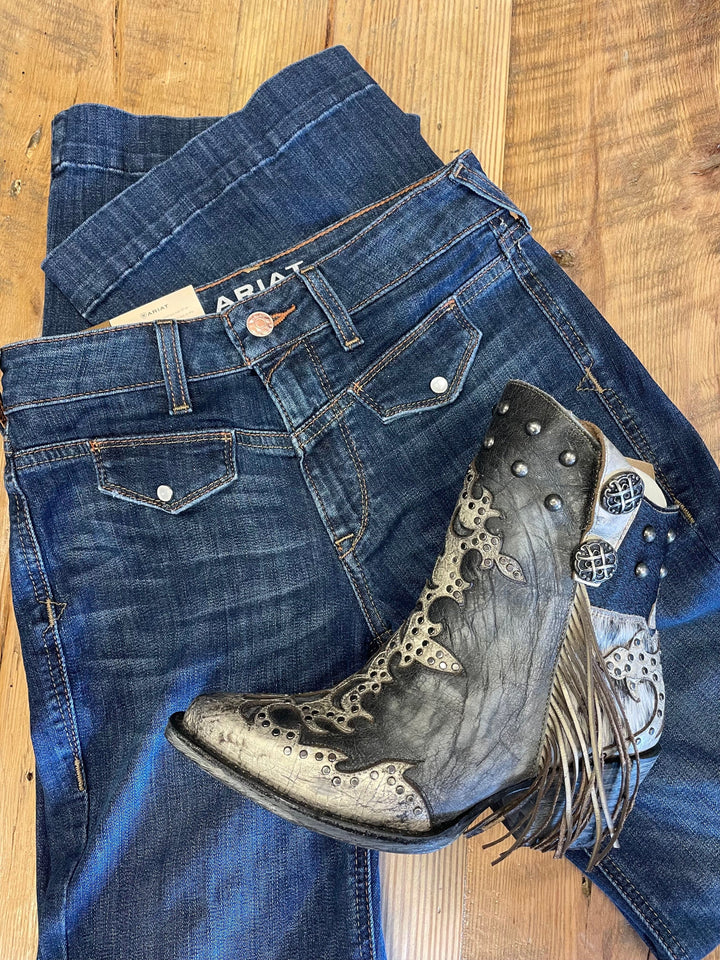 Slim Trouser Bessie Wide Leg Jean-Jeans-Ariat-Whiskey Ray's Boutique, Women's Western Wear Boutique in Waxahachie, TX