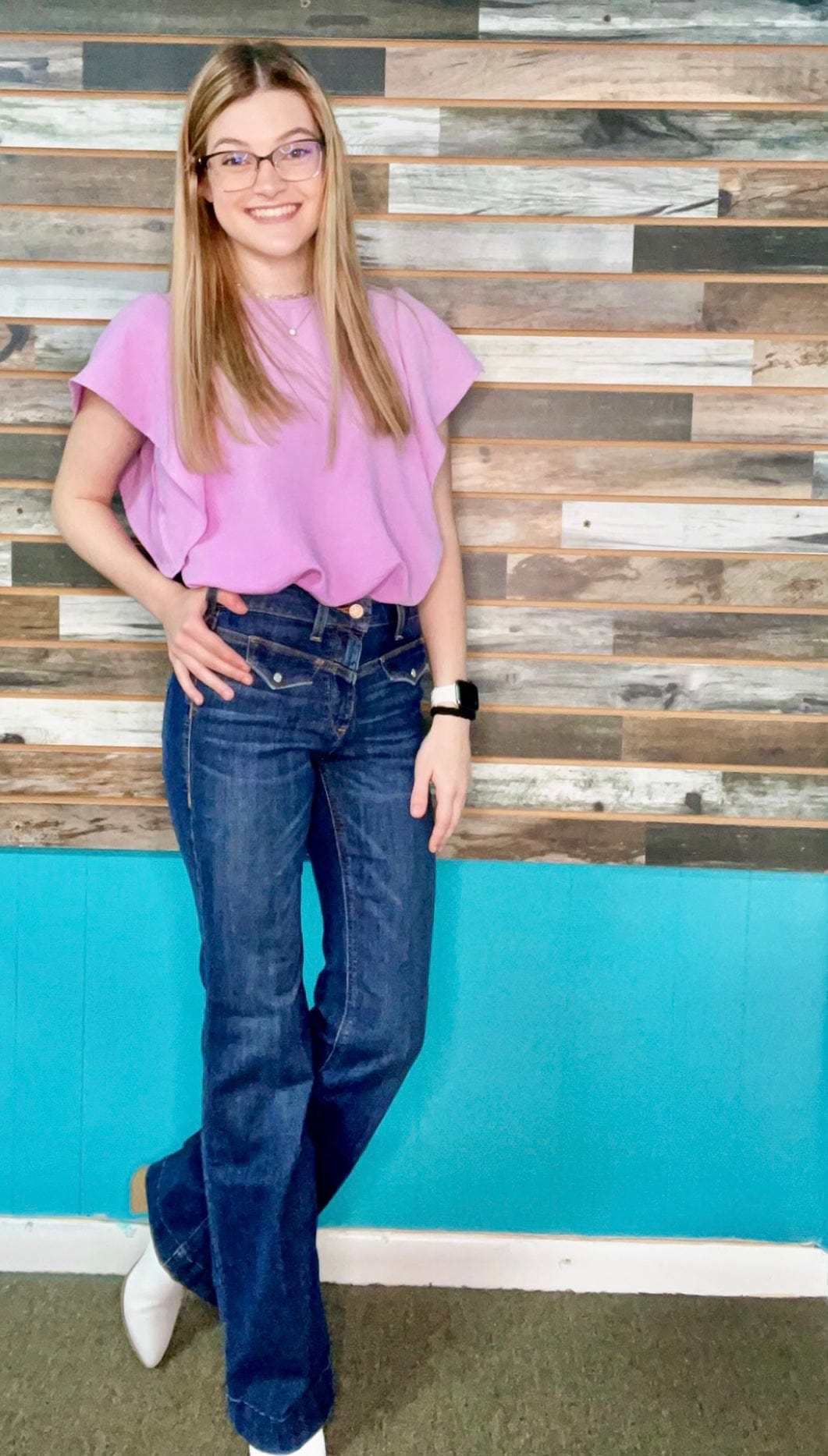 Slim Trouser Bessie Wide Leg Jean-Jeans-Ariat-Whiskey Ray's Boutique, Women's Western Wear Boutique in Waxahachie, TX