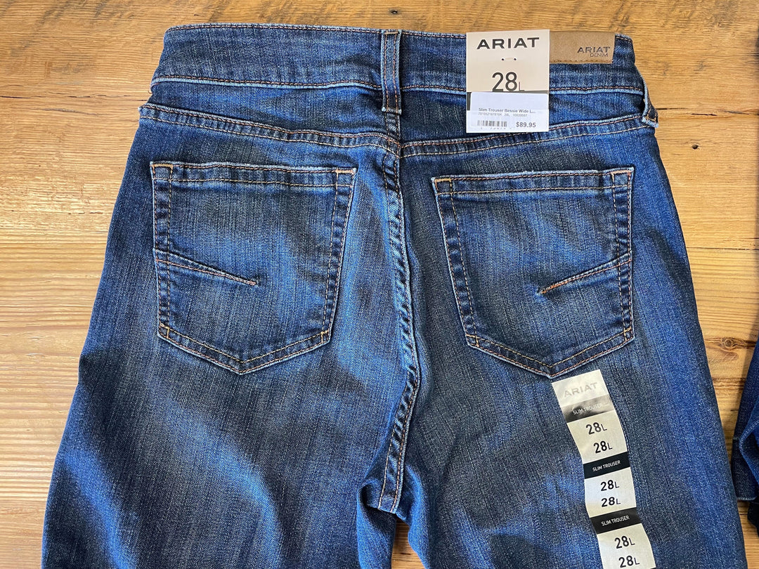 Slim Trouser Bessie Wide Leg Jean-Jeans-Ariat-Whiskey Ray's Boutique, Women's Western Wear Boutique in Waxahachie, TX