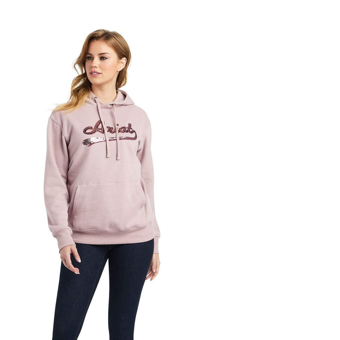 Real Sequin Logo Hoodie-Sweaters-Ariat-Whiskey Ray's Boutique, Women's Western Wear Boutique in Waxahachie, TX