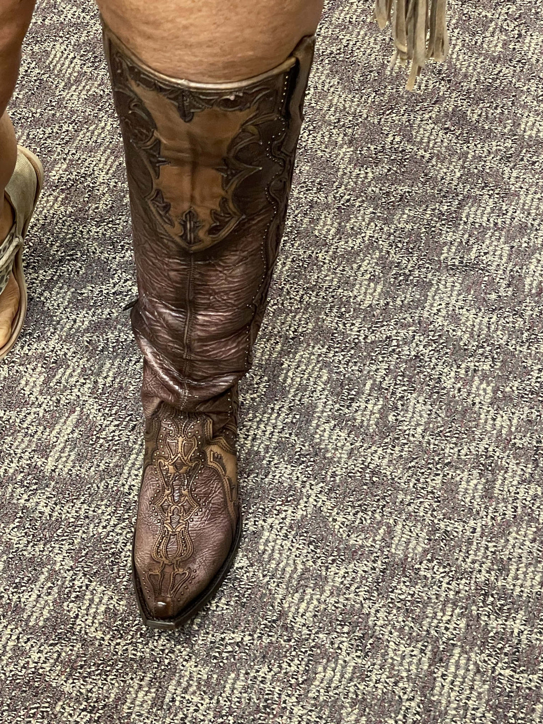 Corral Chocolate Overlay & Embroidered Western Boots-Boots-Corral-Whiskey Ray's Boutique, Women's Western Wear Boutique in Waxahachie, TX