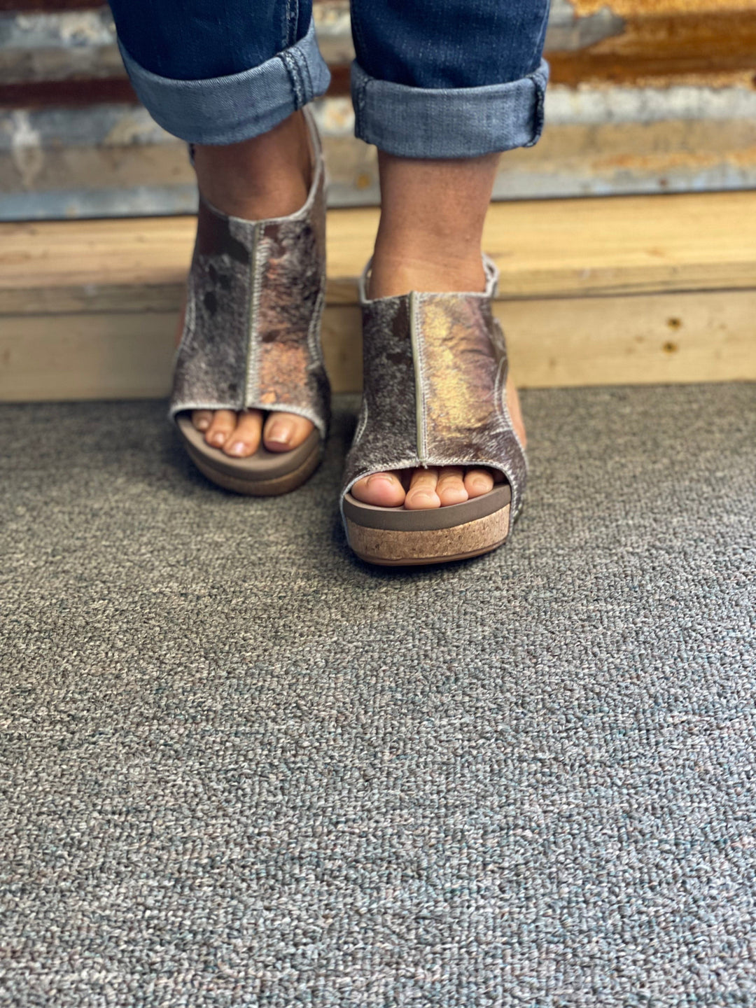 Pasture Bronze Wedges-Wedges-Corky's-Whiskey Ray's Boutique, Women's Western Wear Boutique in Waxahachie, TX