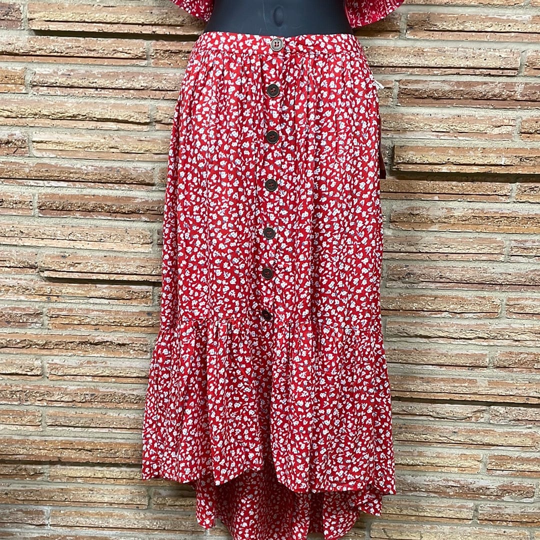Hi low print skirt-Skirts-Cotton & Rye-Whiskey Ray's Boutique, Women's Western Wear Boutique in Waxahachie, TX