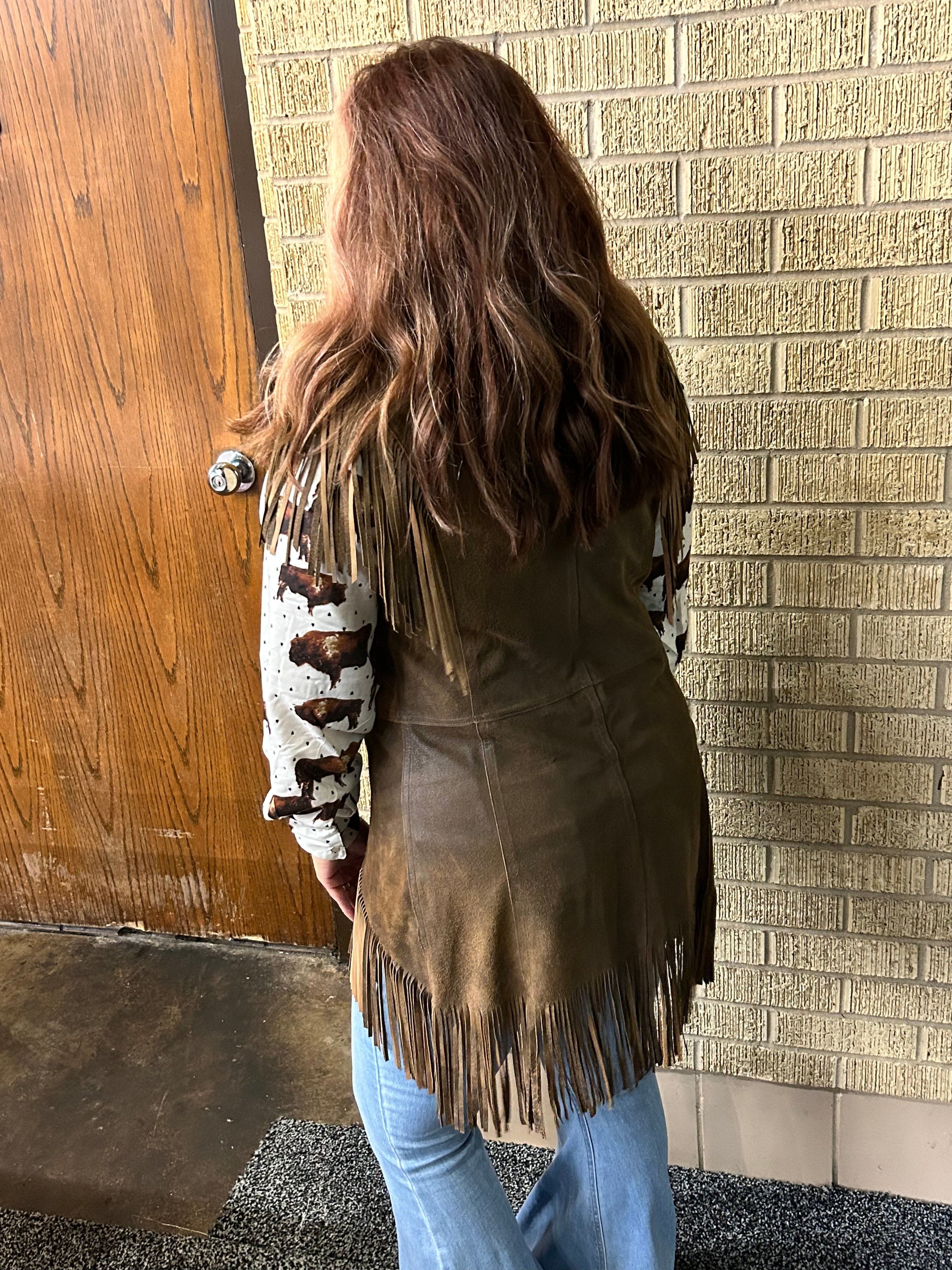 The Audrey Safari Tan Fringe Vest – Whiskey Ray's Boutique