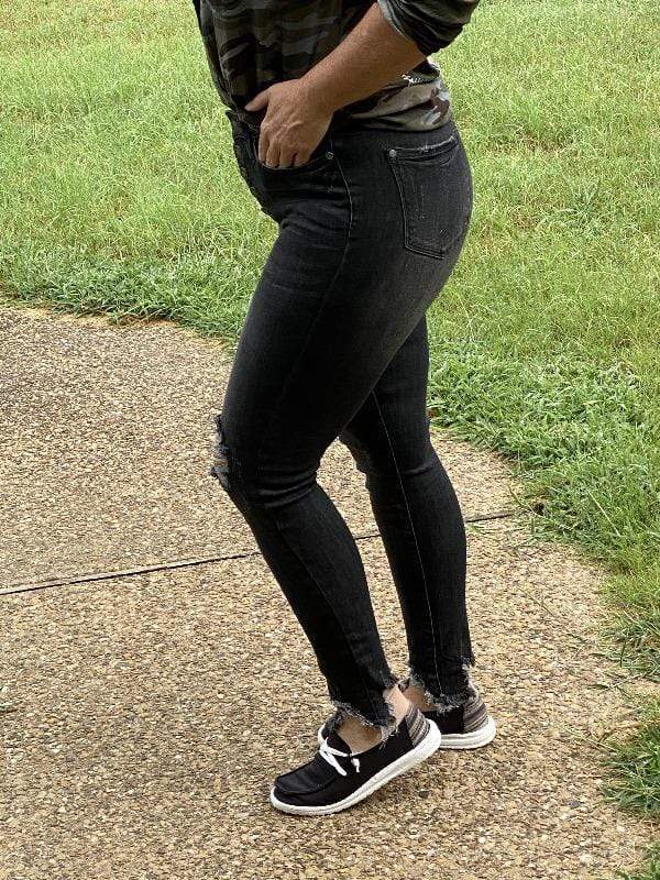 Destroy Button Fly skinny-Jeans-Judy Blue-Whiskey Ray's Boutique, Women's Western Wear Boutique in Waxahachie, TX