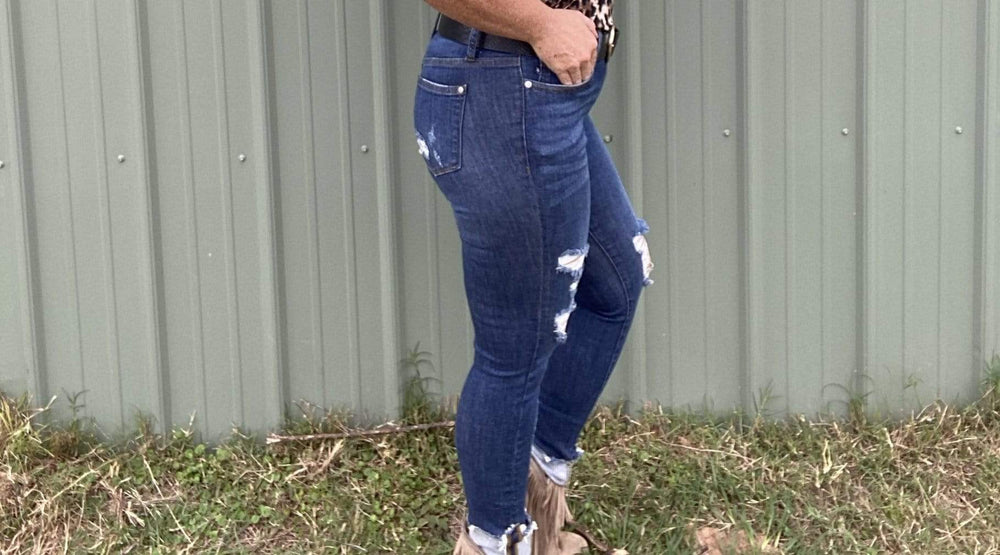 Judy Blue Asymmetrical Cuff hem-Jeans-Judy Blue-Whiskey Ray's Boutique, Women's Western Wear Boutique in Waxahachie, TX