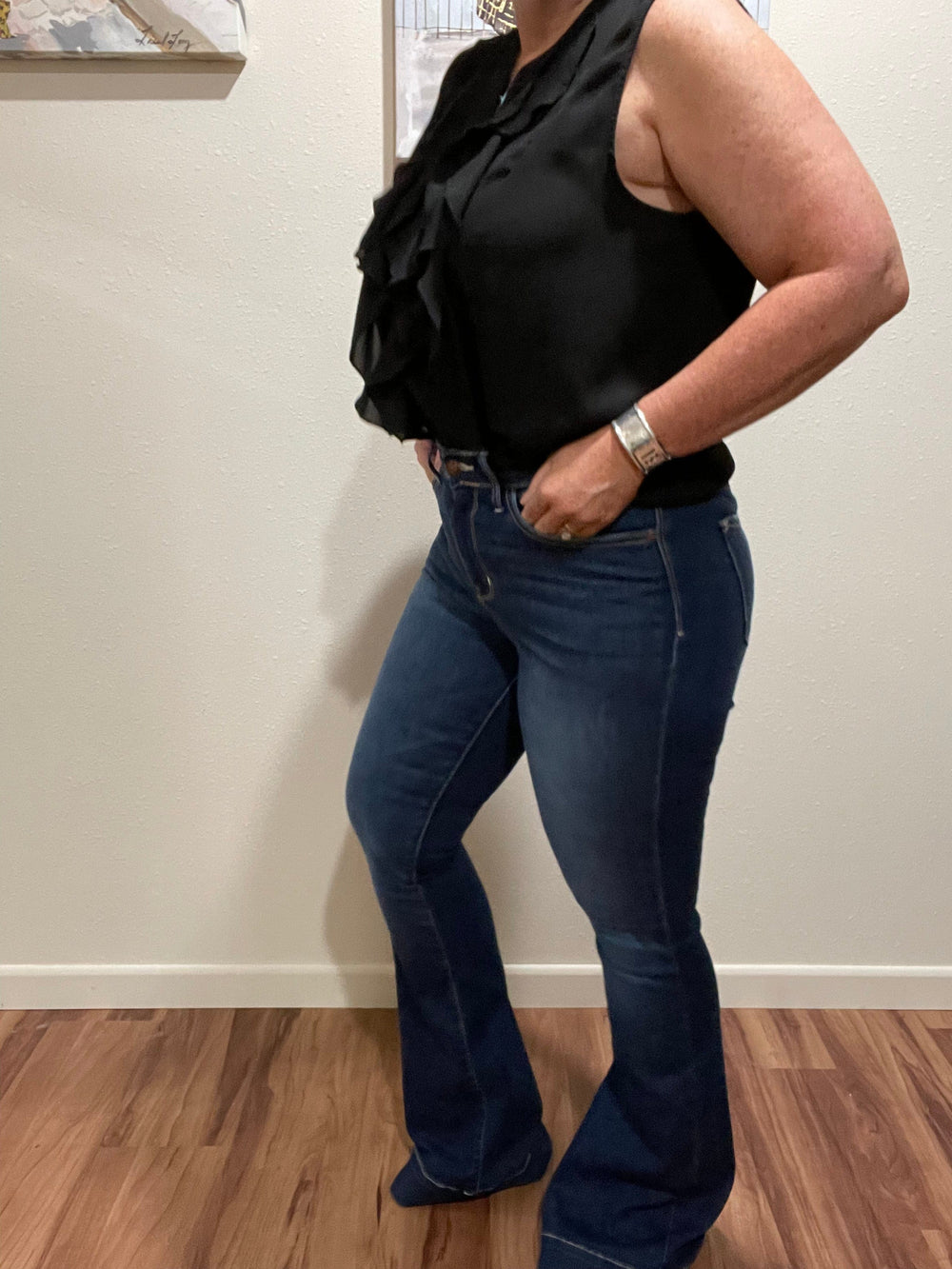 Curvy Hi-Rise Hem Trouser Flare-Jeans-Judy Blue-Whiskey Ray's Boutique, Women's Western Wear Boutique in Waxahachie, TX