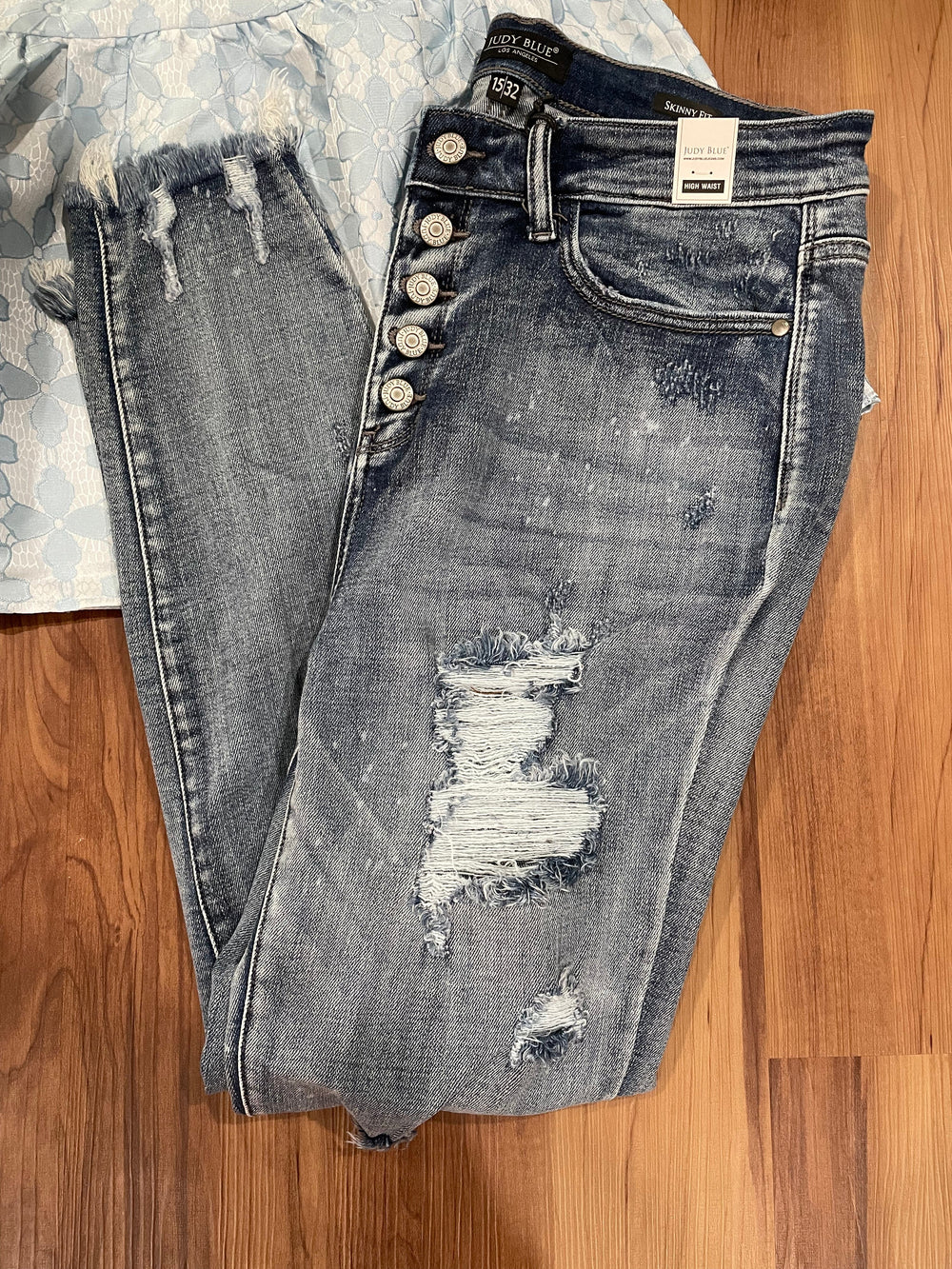 Judy Blue Hi-Waist Buttonfly-Jeans-Judy Blue-Whiskey Ray's Boutique, Women's Western Wear Boutique in Waxahachie, TX