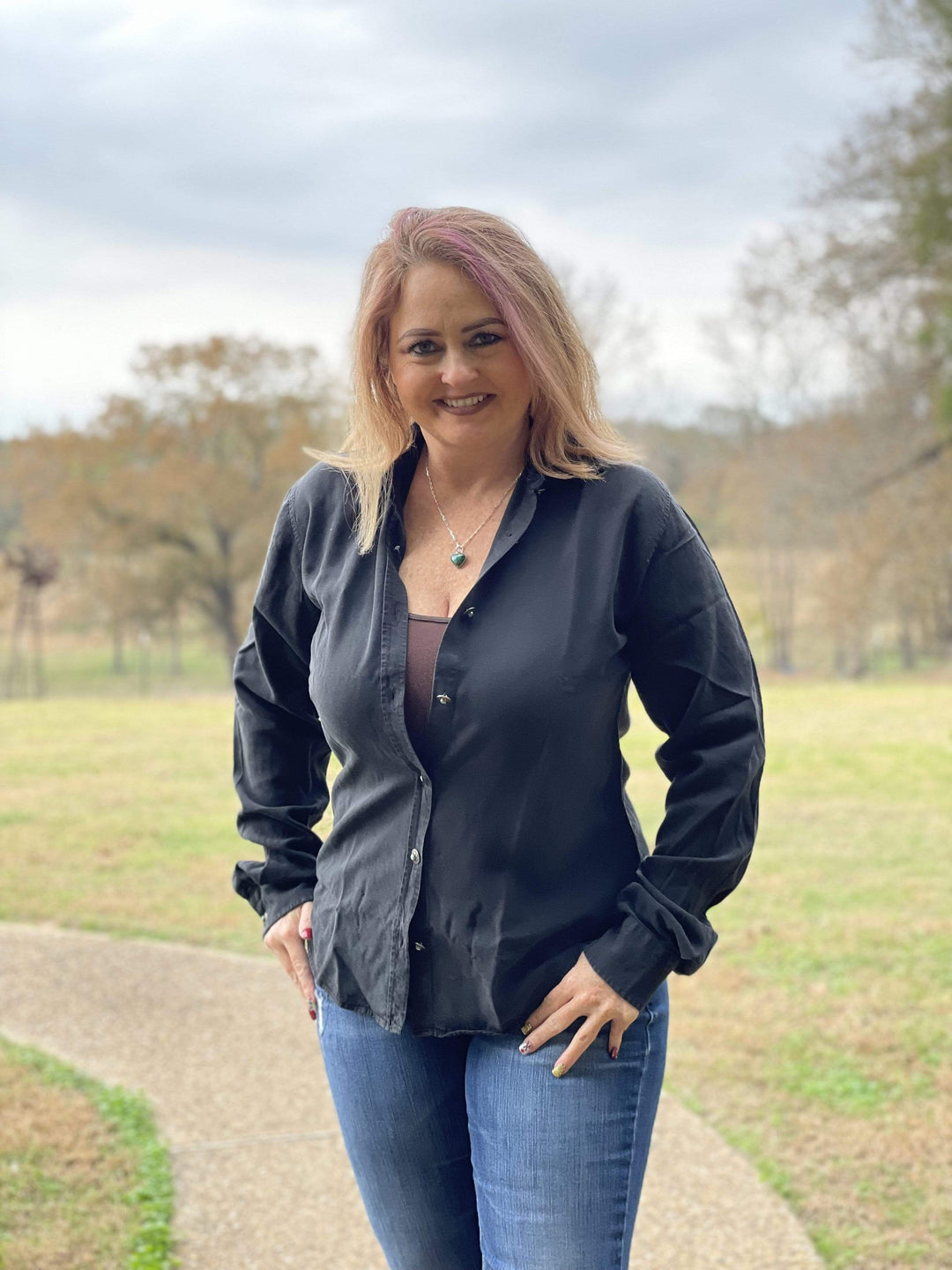 Claire Tailored Shirt-Long Sleeves-Madison Creek Outfitters-Whiskey Ray's Boutique, Women's Western Wear Boutique in Waxahachie, TX