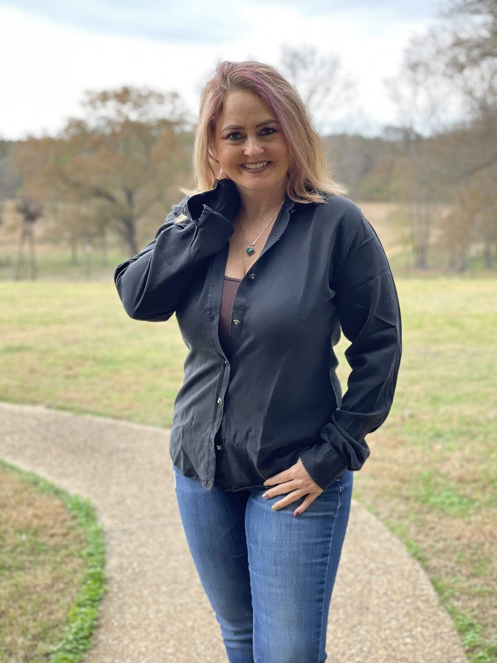 Claire Tailored Shirt-Long Sleeves-Madison Creek Outfitters-Whiskey Ray's Boutique, Women's Western Wear Boutique in Waxahachie, TX