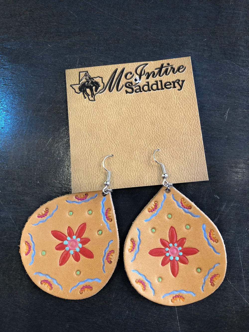 McIntire Saddlery earrings-Earrings-Whiskey Ray's Boutique-Whiskey Ray's Boutique, Women's Western Wear Boutique in Waxahachie, TX