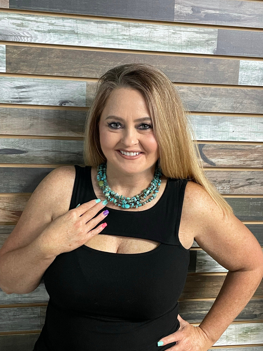 Paige Wallace 4-Strand Turquoise Necklace-Necklaces-Paige Wallace-Whiskey Ray's Boutique, Women's Western Wear Boutique in Waxahachie, TX