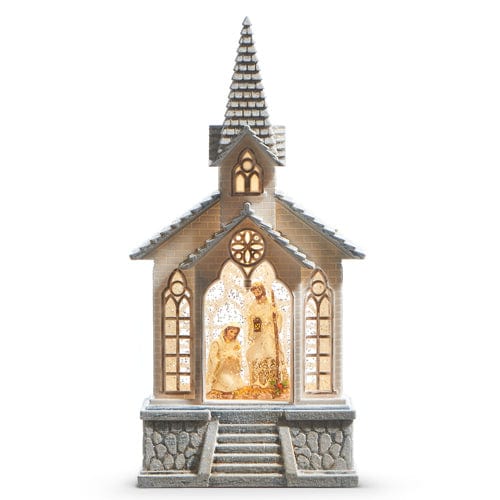 Holy Family Musical lighted water Church-Seasonal-Raz Imports-Whiskey Ray's Boutique, Women's Western Wear Boutique in Waxahachie, TX
