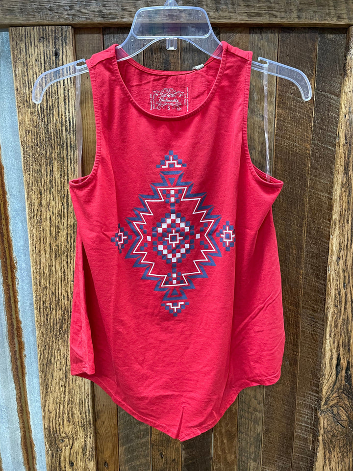 Aztec Print Tank-Sleeveless-Rock & Roll Denim-Whiskey Ray's Boutique, Women's Western Wear Boutique in Waxahachie, TX