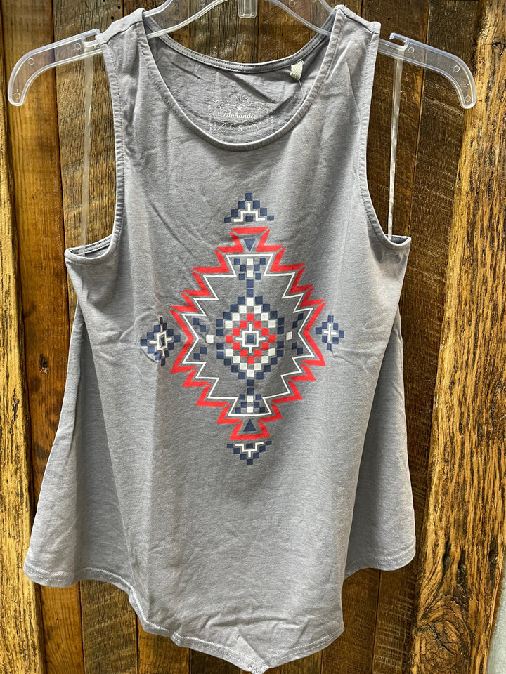 Aztec Print Tank-Sleeveless-Rock & Roll Denim-Whiskey Ray's Boutique, Women's Western Wear Boutique in Waxahachie, TX