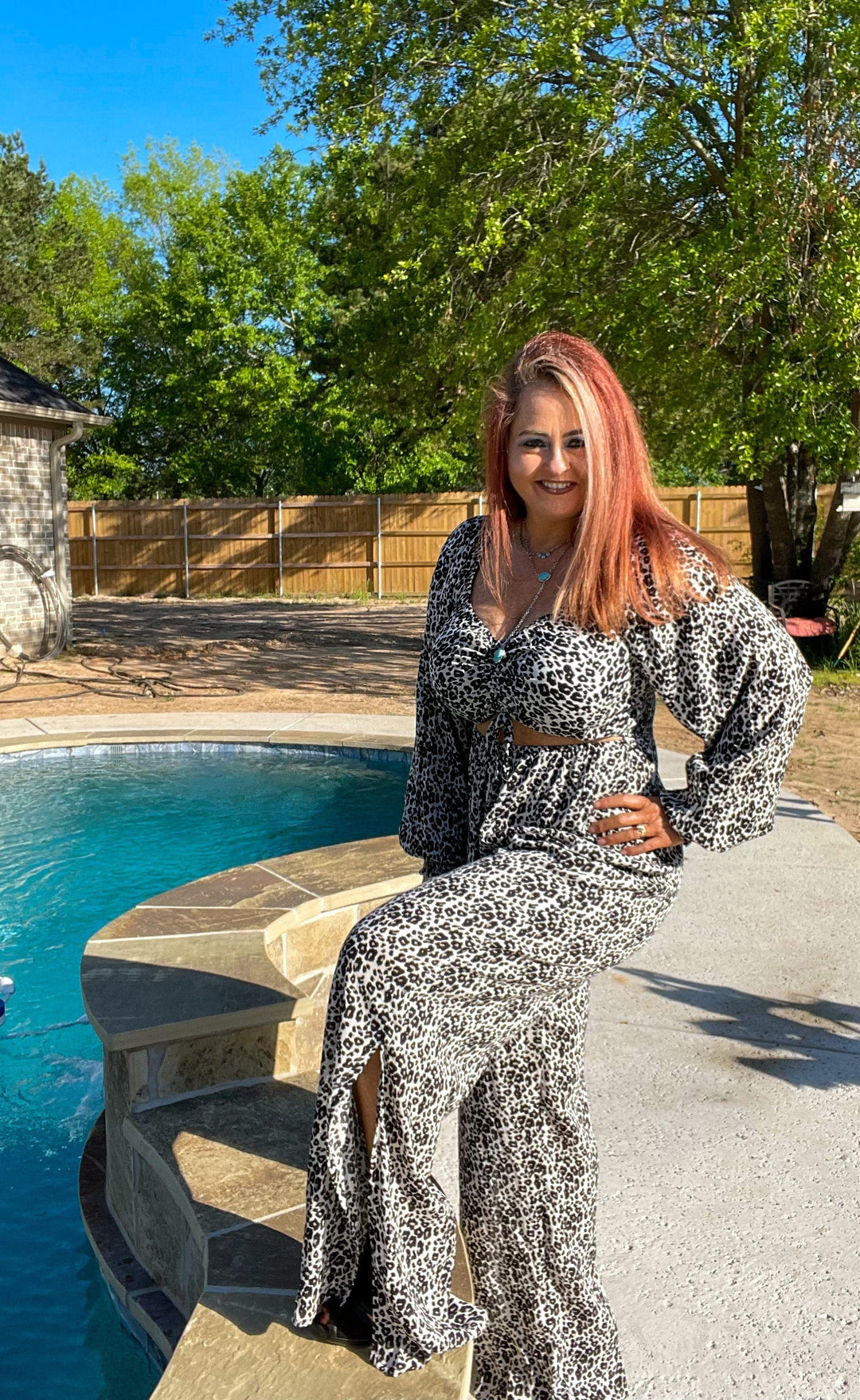 ALL OVER CHEETAH PRINT JUMPSUIT-Jumpsuits & Rompers-Rock & Roll Denim-Whiskey Ray's Boutique, Women's Western Wear Boutique in Waxahachie, TX