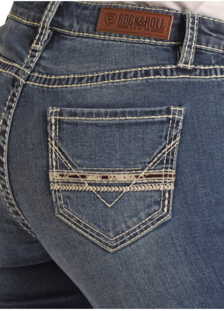 Rock & Roll Mid Rise Extra Stretch Bootcut Riding Jeans-Jeans-Rock & Roll Denim-Whiskey Ray's Boutique, Women's Western Wear Boutique in Waxahachie, TX