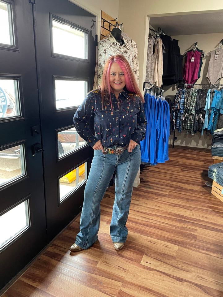 High Rise Extra Stretch Front Seam Trousers-Jeans-Rock & Roll Denim-Whiskey Ray's Boutique, Women's Western Wear Boutique in Waxahachie, TX