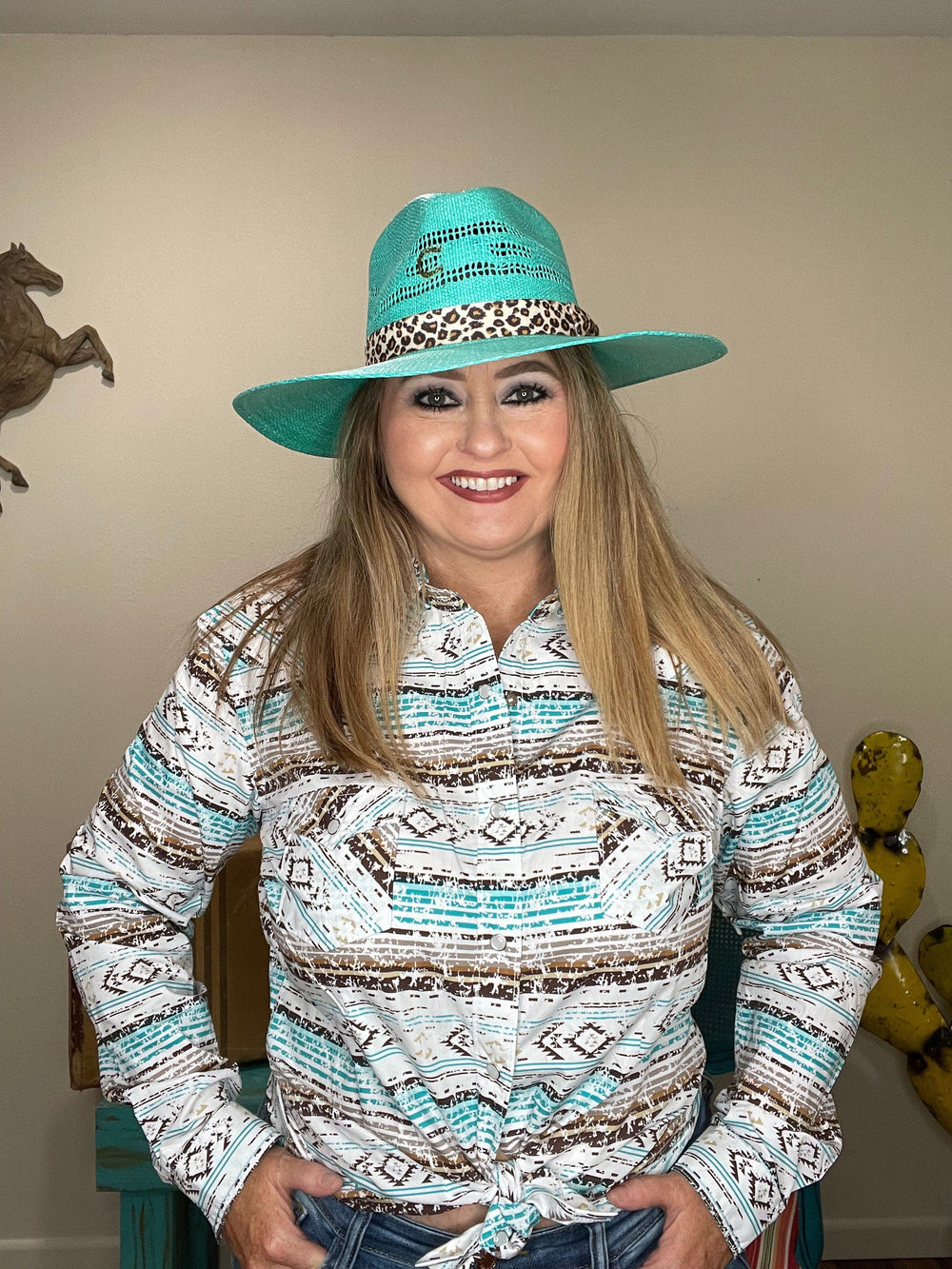 Rock & Roll Cowgirl Patterned Snap-Long Sleeves-Rock & Roll Denim-Whiskey Ray's Boutique, Women's Western Wear Boutique in Waxahachie, TX