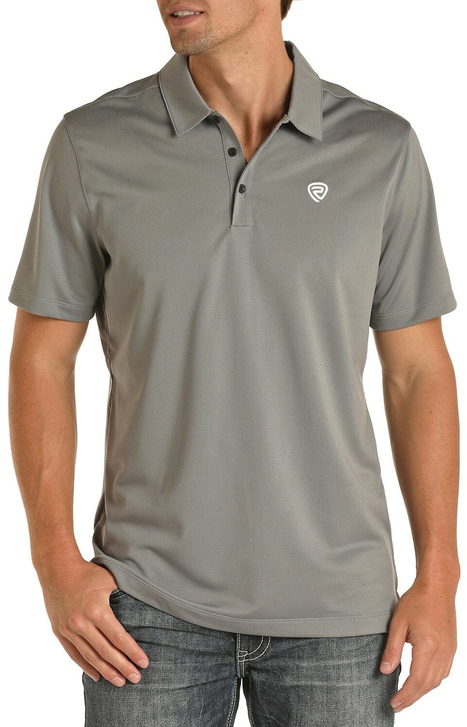 Rock & Roll Denim Men's Polo Basic Shirt-Men's Shirts-Rock & Roll Denim-Whiskey Ray's Boutique, Women's Western Wear Boutique in Waxahachie, TX