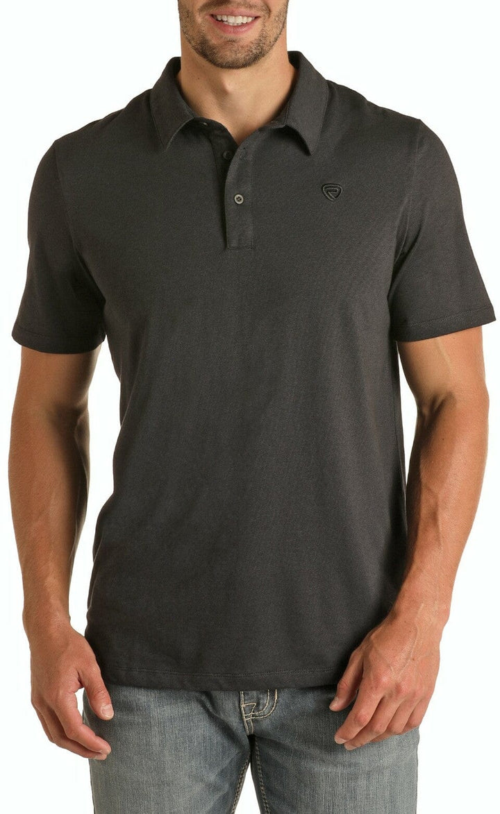 Rock & Roll Denim Men's Polo Basic Shirt-Men's Shirts-Rock & Roll Denim-Whiskey Ray's Boutique, Women's Western Wear Boutique in Waxahachie, TX