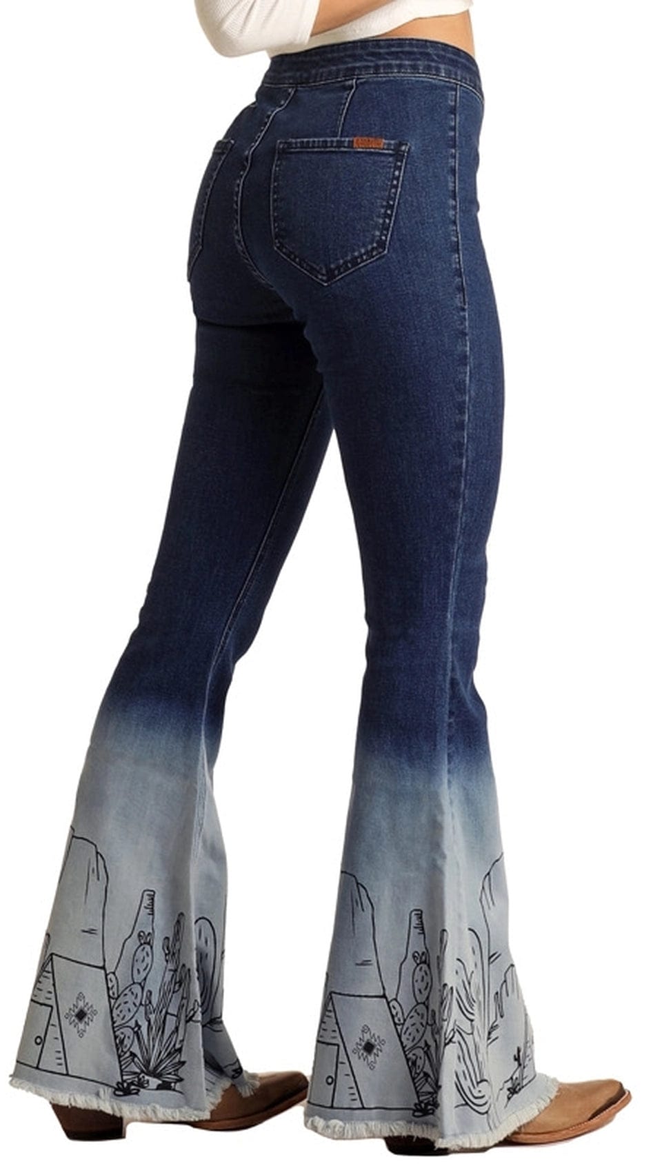 Rock & Roll Ombre Bell Bottoms-Jeans-Rock & Roll Denim-Whiskey Ray's Boutique, Women's Western Wear Boutique in Waxahachie, TX