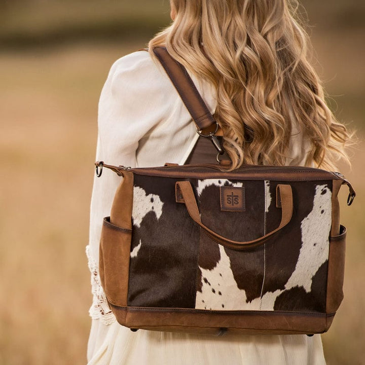 STS Ranchwear Cowhide Diaper bag-Handbags-STS Ranchwear-Whiskey Ray's Boutique, Women's Western Wear Boutique in Waxahachie, TX