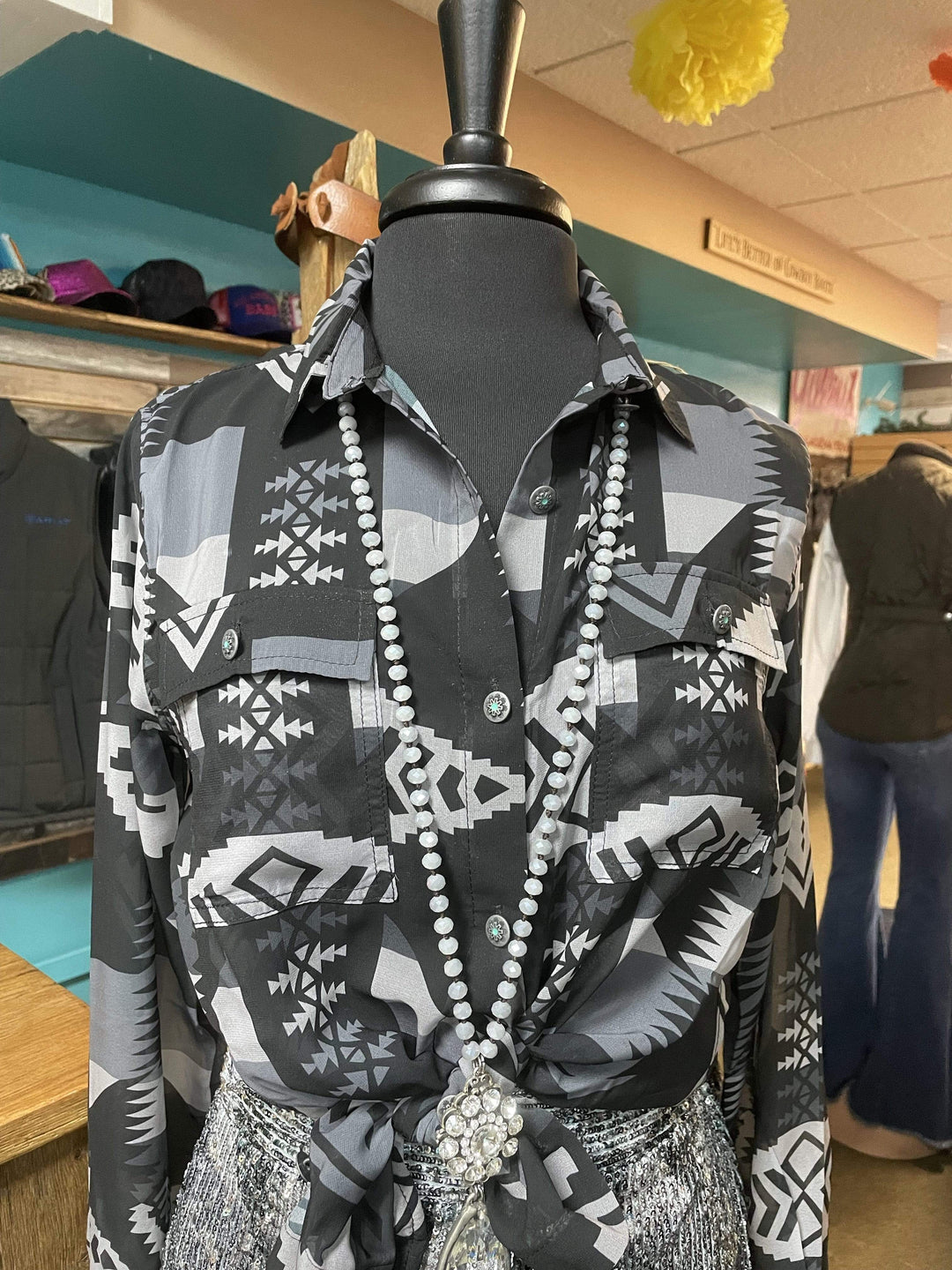 Mckenzie Blouse-Long Sleeves-Whiskey Ray's Boutique-Whiskey Ray's Boutique, Women's Western Wear Boutique in Waxahachie, TX