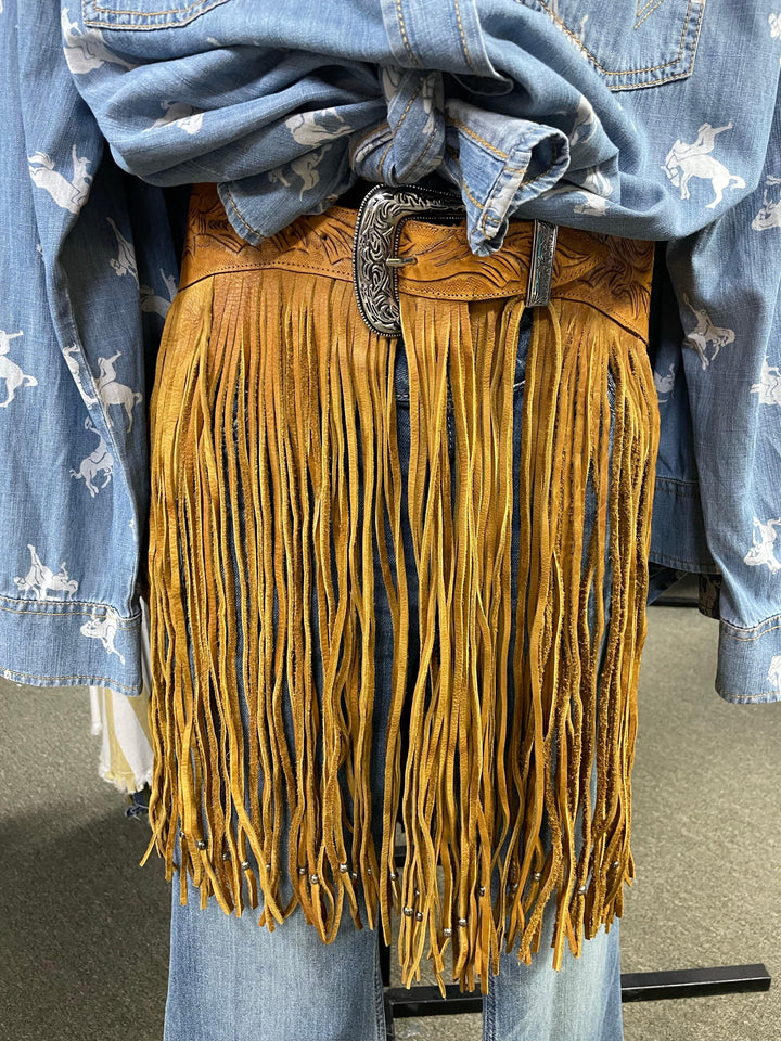 Hand Tooled Fringe Belt-Belts-Whiskey Ray's Boutique-Whiskey Ray's Boutique, Women's Western Wear Boutique in Waxahachie, TX