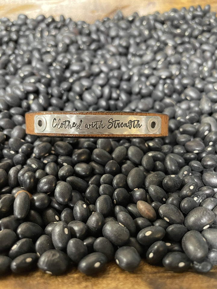 Embossed Scripture Leather Skinny Bracelet-Bracelets-Whiskey Ray's Boutique-Whiskey Ray's Boutique, Women's Western Wear Boutique in Waxahachie, TX