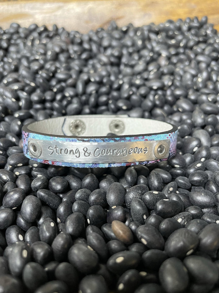 Embossed Scripture Leather Skinny Bracelet-Bracelets-Whiskey Ray's Boutique-Whiskey Ray's Boutique, Women's Western Wear Boutique in Waxahachie, TX