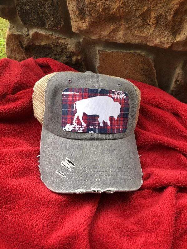 Buffalo Plaid ball cap-Hats-Whiskey Ray's Boutique-Whiskey Ray's Boutique, Women's Western Wear Boutique in Waxahachie, TX