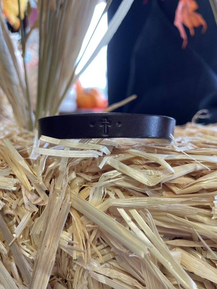 Men’s Scripture Leather Bracelet-Bracelets-Whiskey Ray's Boutique-Whiskey Ray's Boutique, Women's Western Wear Boutique in Waxahachie, TX
