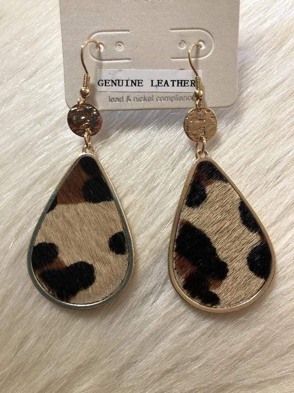 Oval leopard earrings-Earrings-Whiskey Ray's Boutique-Whiskey Ray's Boutique, Women's Western Wear Boutique in Waxahachie, TX