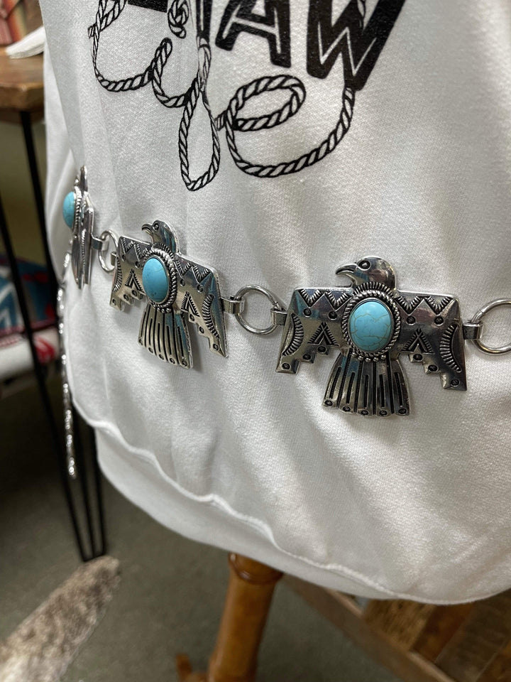 Thunder Bird Concho Belt-Belts-Whiskey Ray's Boutique-Whiskey Ray's Boutique, Women's Western Wear Boutique in Waxahachie, TX