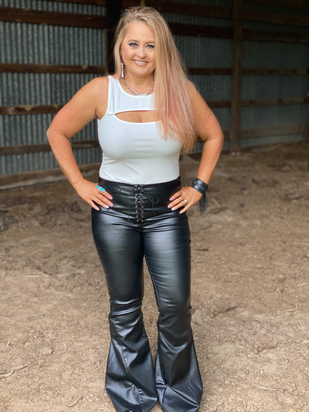 Faux Leather Jeans-Jeans-Whiskey Ray's Boutique-Whiskey Ray's Boutique, Women's Western Wear Boutique in Waxahachie, TX