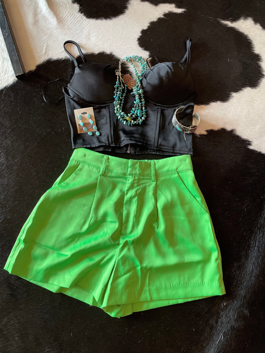 Bustier Top- Black-Shorts-Whiskey Ray's Boutique-Whiskey Ray's Boutique, Women's Western Wear Boutique in Waxahachie, TX