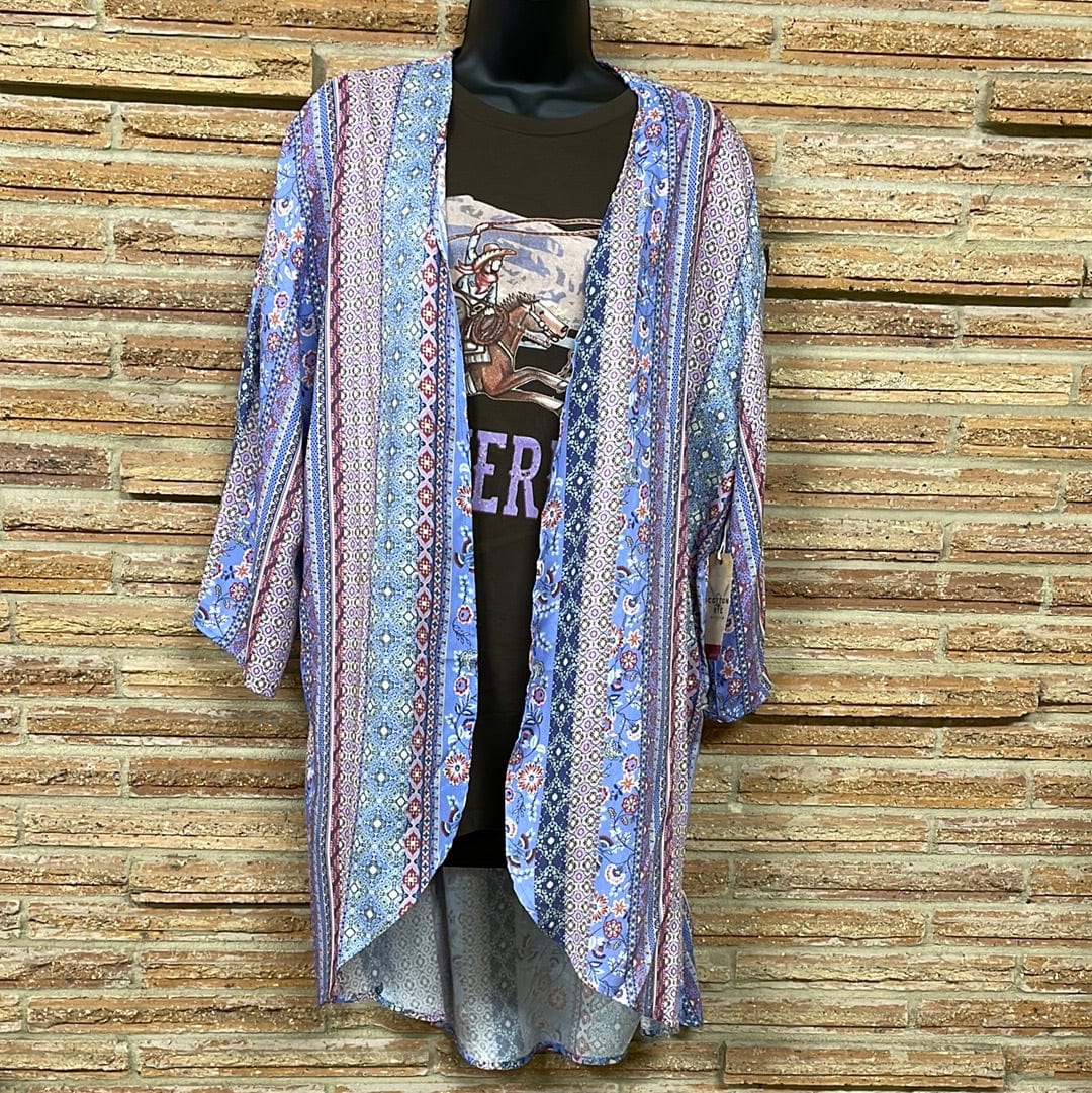 Floral print Duster-Cardigans-Whiskey Ray's Boutique-Whiskey Ray's Boutique, Women's Western Wear Boutique in Waxahachie, TX