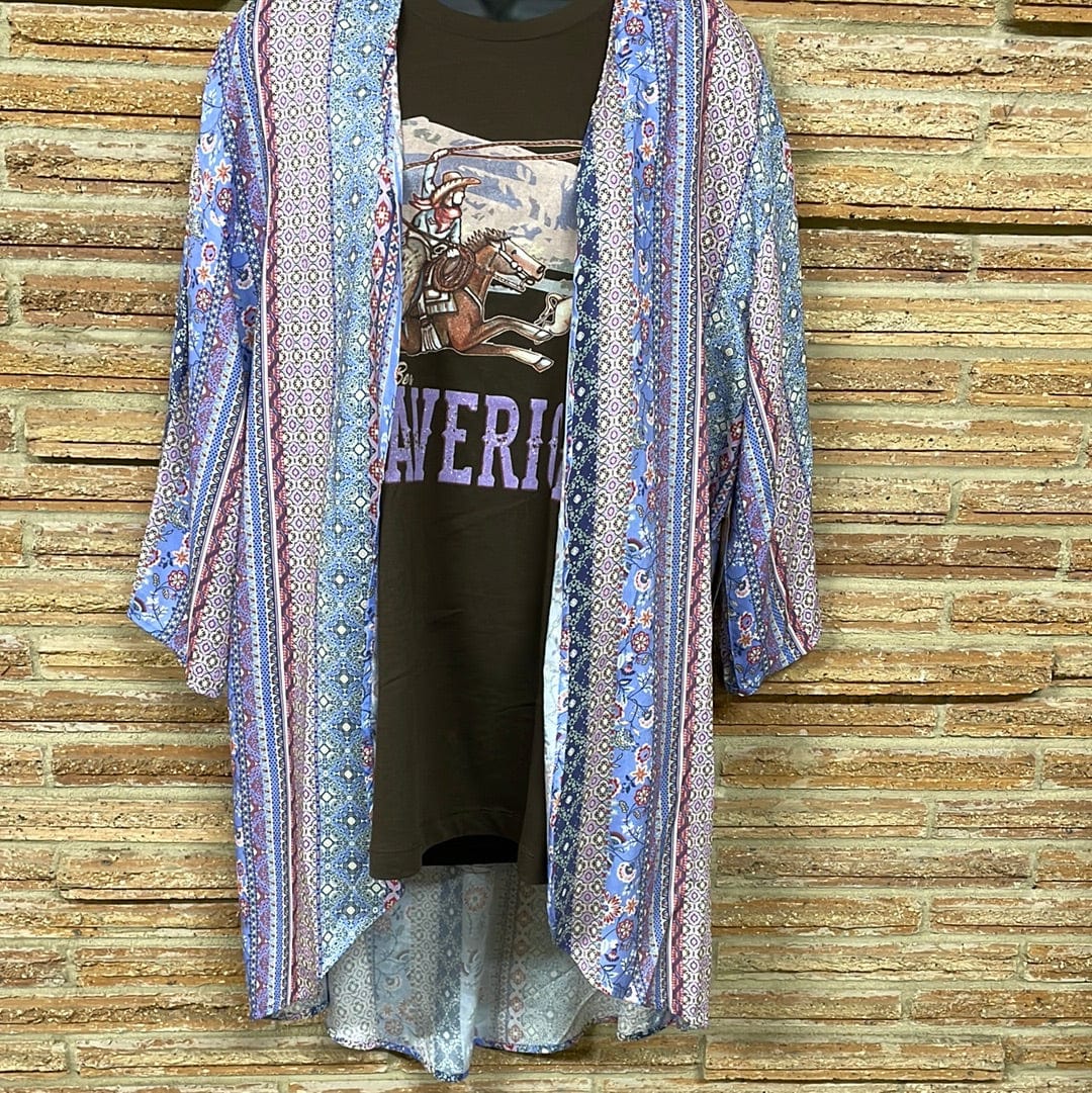 Floral print Duster-Cardigans-Whiskey Ray's Boutique-Whiskey Ray's Boutique, Women's Western Wear Boutique in Waxahachie, TX