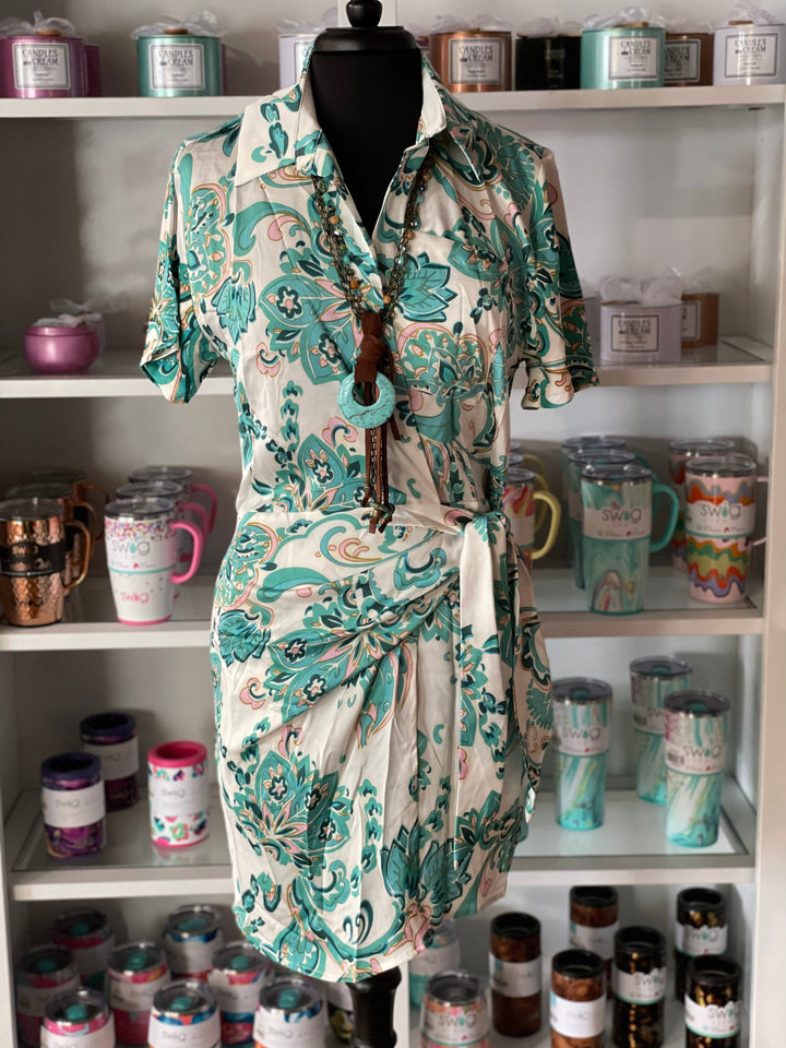 Gabby Wrap Dress-Dresses-Whiskey Ray's Boutique-Whiskey Ray's Boutique, Women's Western Wear Boutique in Waxahachie, TX